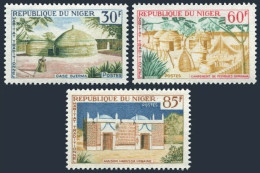 Niger 147-149,MNH.Michel 87-89. Traditional Houses, 1965. - Niger (1960-...)