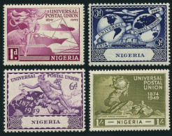 Nigeria 75-78, Hinged. Mi 66-69. UPU-75, 1949. Mercury, Plane, Ship, Hemisphere, - Niger (1960-...)