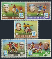 Niger 412-416,CTO.Michel 593-597. World Soccer Cup Argentina-1978. - Niger (1960-...)
