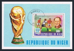 Niger 417,CTO.Michel 598 Bl.18. World Soccer Cup Argentina-1978.Sepp Herberger. - Niger (1960-...)