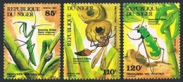 Niger 748-750, MNH. Michel 1008-1010. Insects Protecting Growing Crops, 1987. - Niger (1960-...)