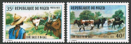 Niger 255-256,MNH.Michel 341-342. Cattle At Salt Pond Of In-Gall,1972. - Niger (1960-...)