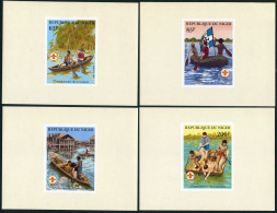 Niger 586-589 Deluxe,MNH.Michel 796-799 Bl. Scouting Year 1982.Canoeing,Rafting, - Niger (1960-...)