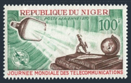 Niger C128,MNH.Michel 252. World Telecommunication Day,1970.TV Tube,Microscope, - Niger (1960-...)