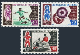 Niger 228-230,MNH.Michel 242-244. World Soccer Cup Mexico-1970.Mexican Figurines - Niger (1960-...)