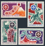 Niger 239-242,MNH.Michel 294-297. Boy Scout World Jamboree.Mount Fuji,Map,Tent.  - Niger (1960-...)