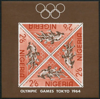 Nigeria 168a Sheet, MNH. Michel Bl.4. Olympics Tokyo-1964. Hurdling. - Niger (1960-...)