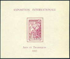 Niger 77-82,83,MNH.Mi 154-159,160 Bl.1. Paris 1937 Colonial Art EXPO.Ship,Fruit, - Niger (1960-...)