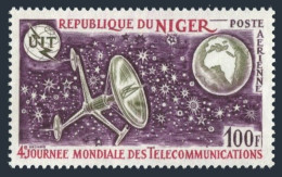 Niger C186,MNH.Michel 330. Telecommunications Day,1972.ITU,Satellite,Globe. - Niger (1960-...)