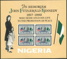 Nigeria 161a Sheet, MNH. Michel Bl.3. President John F. Kennedy, 1964. Flags. - Niger (1960-...)