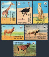 Niger 447-452, MNH. Mi 633-638. WWW 1978. Giraffe, Ostrich, Cheetah, Oryx,Addax, - Níger (1960-...)