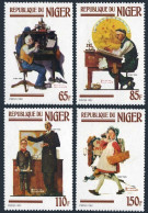 Niger 599-602, MNH. Mi 809-812. Norman Rockwell Illustrations, 1982. Ship, Dog, - Níger (1960-...)