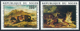 Niger C215-C216, MNH. Michel 381-382. Delacroix, 1973. Prowling Lioness,Tigress. - Niger (1960-...)