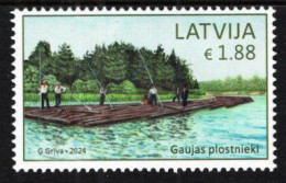 Latvia - 2024 - Cultural Heritage - Rafting And Rafters - Mint Stamp - Letonia