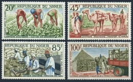 Niger C31-C34,C34a,MNH.Michel 53-56,Bl.1. Peanut Industry,1963.Caravan:Camels. - Níger (1960-...)