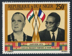 Niger C173,MNH.Michel 315. Presidents Georges Pompidou,Hamani Diori,1972. - Niger (1960-...)