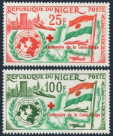 Niger C28-C29,MNH.Michel 44-45. Red Cross-100, 1963. Admission To The UN. - Niger (1960-...)