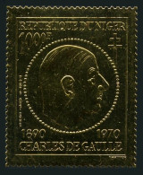 Niger C148 Gold,MNH.Michel 279. General Charles De Gaulle,President.1971. - Niger (1960-...)