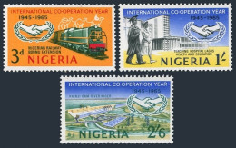 Nigeria 178-180,MNH.Mi 169-171.Cooperation Year ICY-1965,UN-20.Locomotive,Camel. - Nigeria (1961-...)