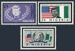 Nigeria 159-161, MNH. Michel 150-152. President John F. Kennedy, 1964. Flags. - Nigeria (1961-...)