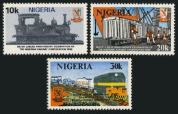 Nigeria 391-393,MNH.Michel 374-376. Nigerian Railway Corporation,75th Ann.1980. - Nigeria (1961-...)