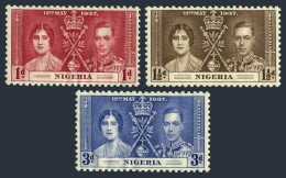 Nigeria 50-52, MNH. Michel 43-45. Coronation 1937. George VI, Queen Elizabeth. - Nigeria (1961-...)