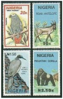 Nigeria 571-574, MNH. Mi 561-564. Fauna 1990. Parrot, Antelope,Rock Fowl,Gorilla - Nigeria (1961-...)
