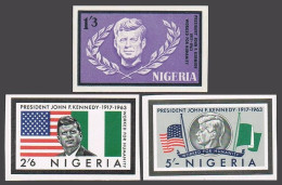 Nigeria 159-161 Imperf,MNH.Michel 150B-152B. President John F.Kennedy,Flags. - Nigeria (1961-...)