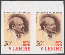 Senegal 327 Imperf Pair,MNH.Michel 421B. Vladimir Lenin,birth Centenary,1970. - Senegal (1960-...)