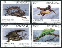 Senegal 914-917, MNH. Mi . Reptiles 1991. Python Sebay, Turtle, Chameleon. - Sénégal (1960-...)