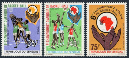 Senegal 354-356,hinged.Michel 476-478. African Basketball Championships,1971. - Senegal (1960-...)