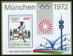 Senegal 369,MNH.Mi Bl.10. Olympics Munich-1972. Torchbearer And Munich Skyline. - Sénégal (1960-...)