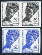 Senegal 371-372 Imperf Pairs, MNH. Michel 501B-502B. Senegalese Fashion, 1972. - Sénégal (1960-...)