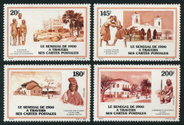 Senegal 794-797,MNH.Mi 992-995. Postcards,1990. Boys,Government Palace;Wrestlers - Sénégal (1960-...)