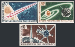Senegal C43-C45 Imperf,MNH.Michel 324B-346B. France-Space,1966.A-1,Diamant,FR-1. - Senegal (1960-...)