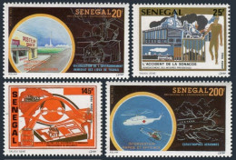 Senegal 1052-1055, MNH. Mi 1255-1258. Environmental Protection, 1993. Helicopter - Sénégal (1960-...)