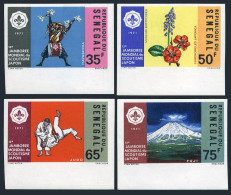 Senegal 346-349 Imperf,MNH.Michel 465-468. Scout World Jamboree,1971.Drumer,Judo - Sénégal (1960-...)