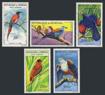 Senegal C26-30,without Gum. Bee-eater,Roller,Touraco,Red Bishop.Fish Eagle. - Sénégal (1960-...)