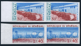 Senegal 330-331 Imperf Pairs,MNH. Industrialization,1970.Textile,Fertilizer. - Sénégal (1960-...)