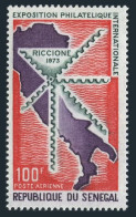 Senegal C123,MNH.Michel 531. PhilEXPO Riccione-1973.Map Of Italy. - Senegal (1960-...)