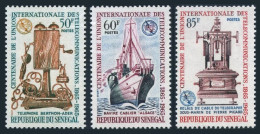 Senegal 247-249,MNH.Mi 304-306. ITU-100, 1965. Telephone,Cable Ship Alsace,Relay - Senegal (1960-...)