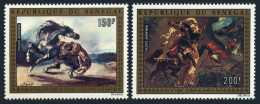 Senegal C136-C137,MNH.Michel 549-550. Paintings:Delacroix.Tiger Attacking Horse. - Senegal (1960-...)
