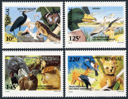 Senegal 976-979,MNH.Michel 1179-1182. National Parks 1992.Birds,Mammals,Snake, - Senegal (1960-...)
