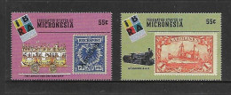 MICRONESIE 1999 TRAINS-IBRA-TIMBRES SUR TIMBRES YVERT N°622/623 NEUF MNH** - Trains