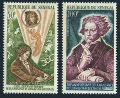 Senegal C89-C90, MNH. Mi 434-435. Ludwig Van Beethoven, Napoleon, Horses. 1970. - Sénégal (1960-...)