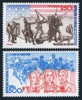 Senegal C141-C142, MNH. Mi 577-578. American Bicentennial, 1976. Flag, Battle. - Sénégal (1960-...)