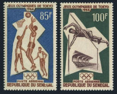 Senegal C37-C38,MNH.Michel 288-289. Olympics Tokyo-1964.Basketball,Pole Vault. - Sénégal (1960-...)