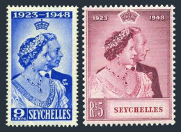 Seychelles 151-152, Hinged. Mi 148-149. Silver Wedding,1948.George VI,Elizabeth. - Seychelles (1976-...)