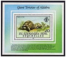 Zil Elwannyen Sesel 110, MNH. Michel 1008 ,Bl.4. WWF-1985. Giant Tortoise. - Seychellen (1976-...)