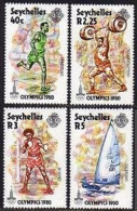 Seychelles 452-455, MNH. Michel 461-464. Olympics Moscow-1980. Boxing, Yachting, - Seychelles (1976-...)